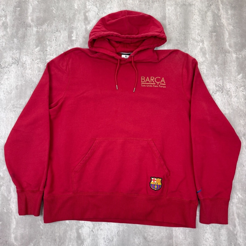 Nike FC Barcelona Hoodie Mens XL Red La Liga Soccer Pullover World Cup Crest